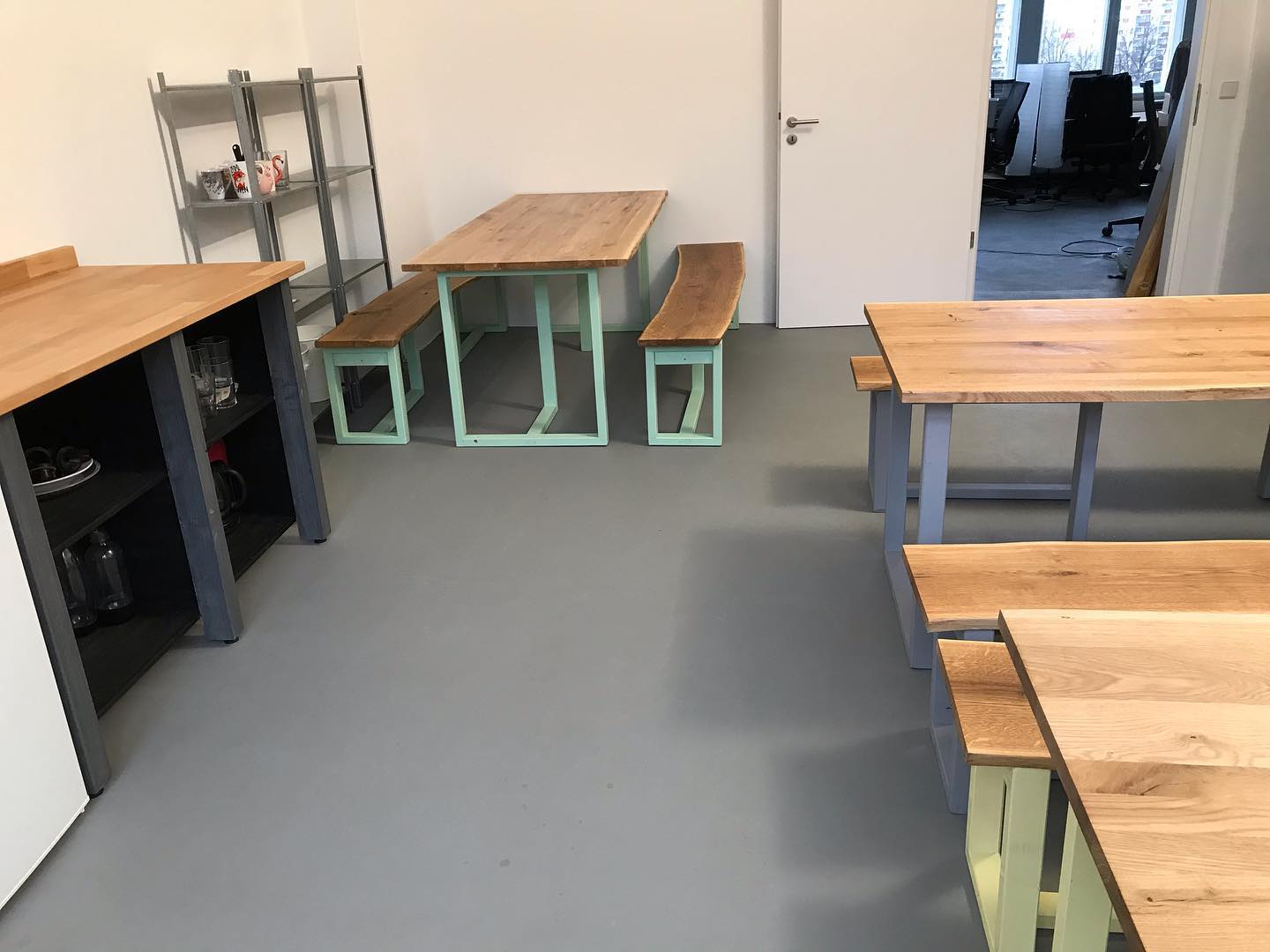 Trestle Dining Table & Bench Set