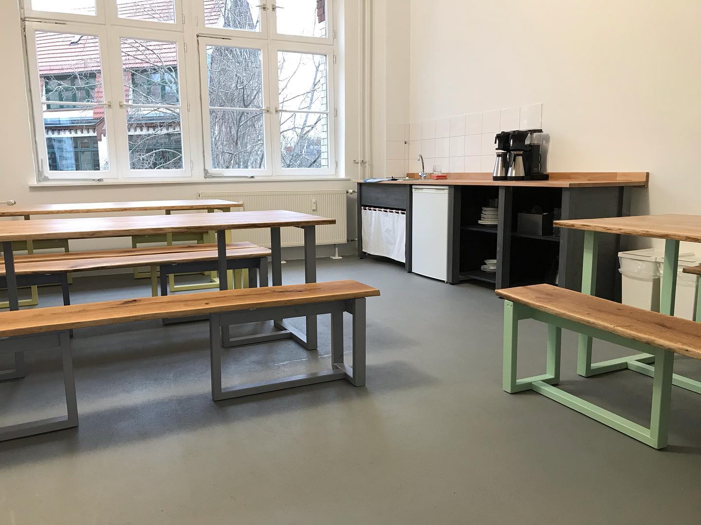 Trestle Dining Table & Bench Set