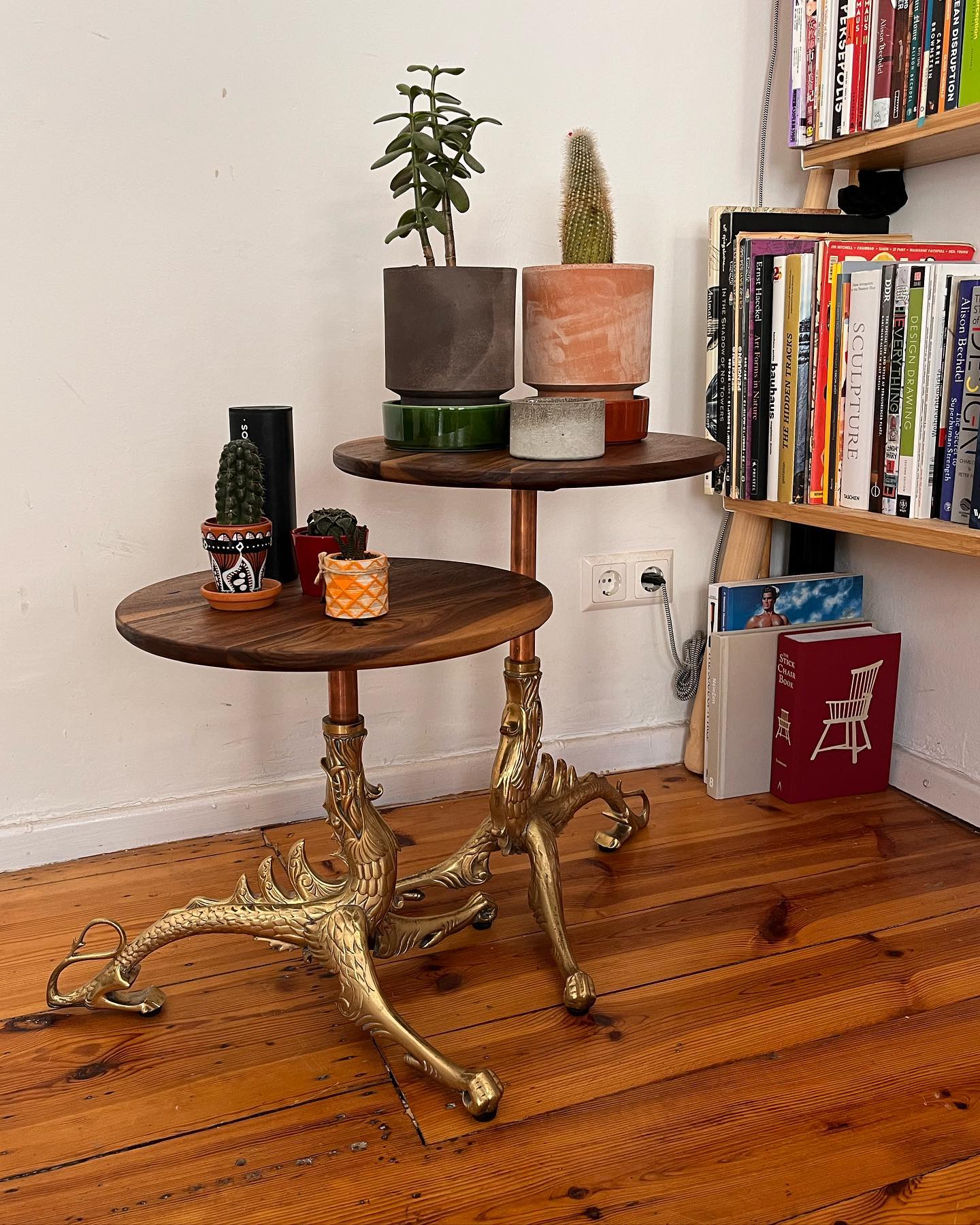 Brass Dragon Accent Table