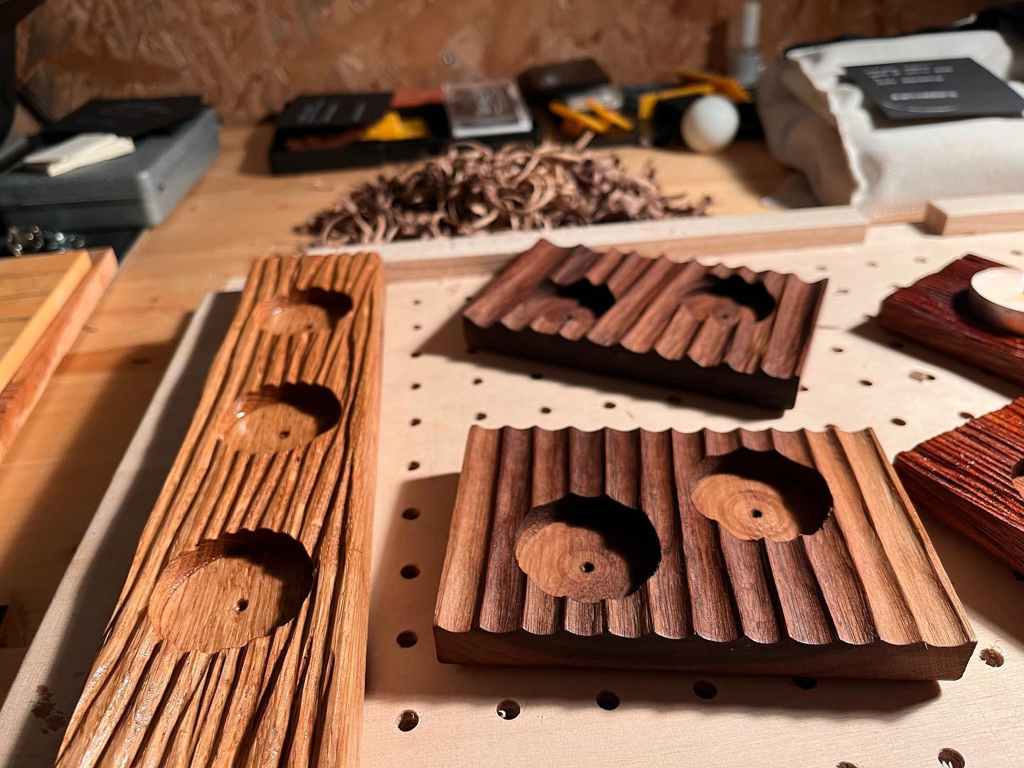 Walnut & Oak Candle Holder