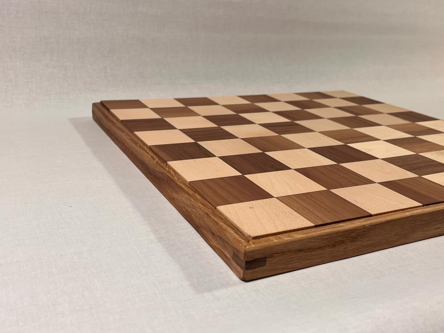 Maple, Walnut & Oak Chess Board